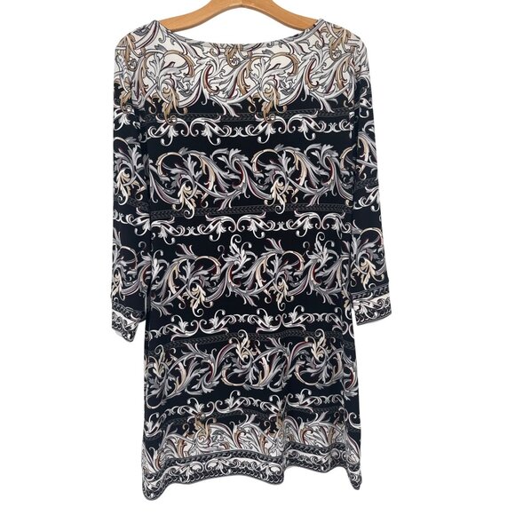 White House Black Market embellished Print V-Neck tunic top size Large - Picture 4 of 5